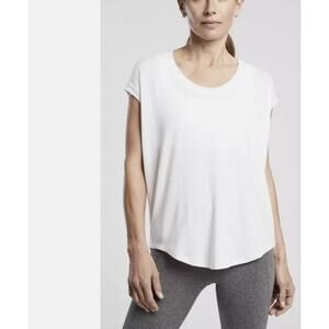 Women's ATHLETA Cloudlitght Stratus Tee T-shirt WHITE Modal Blend